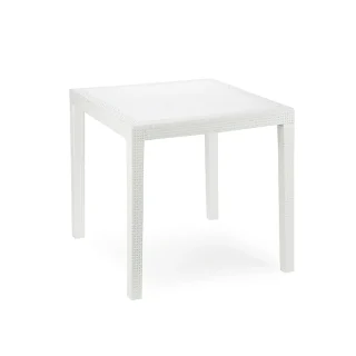 Mesa Resina Ratan Blanca King 80x80 cm.