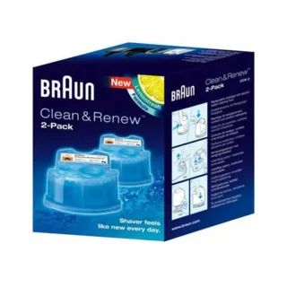 Pack 2 cartuchos limpiadores afeitadora CCR2 Clean&Charge Braun
