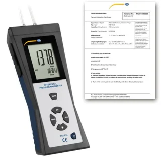 Manómetro PCE-P01-ICA incl. certificado de calibración ISO