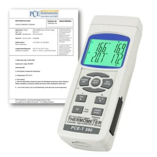 Termómetro PCE-T390-ICA incl. certificado de calibración ISO