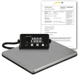 Balanza de plataforma PCE-PB 200N-ICA incl. certificado de calibración ISO